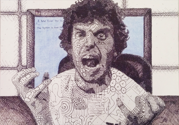 Sharpie and Prismacolor drawing of a friend.