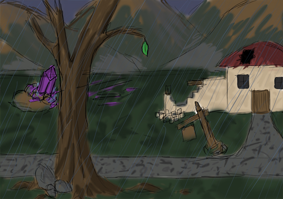 Concept art of a potential environment in <i>Eve of Enlightenment</i>.