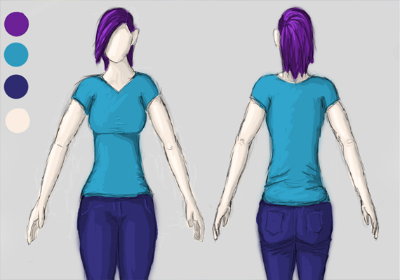 Refined character design of Eve from <i>Eve of Enlightenment</i>.