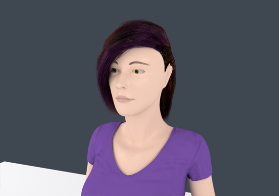 This is a head shot of the updated human character for <i>Avocado Anomaly 2</i>.