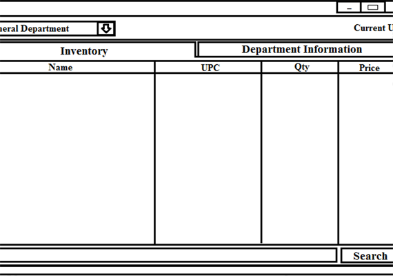 First iteration interface prototype for an application developed in my Software Engineering class at Georgia State University. This shows what an employee would see when they select a department from the drop down menu.